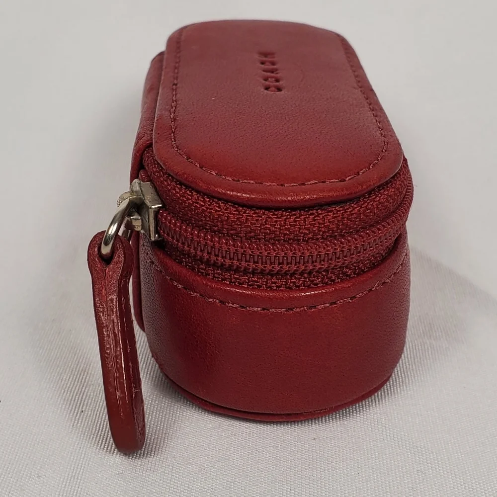 Coach Red Lipstick Holder Case With Mirror Vtg - Picture 8 of 9